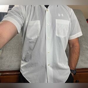 Vintage Ultra Lightweight Sheer Button Shirt Men’s M Short Sleeve •Small Cut 60s